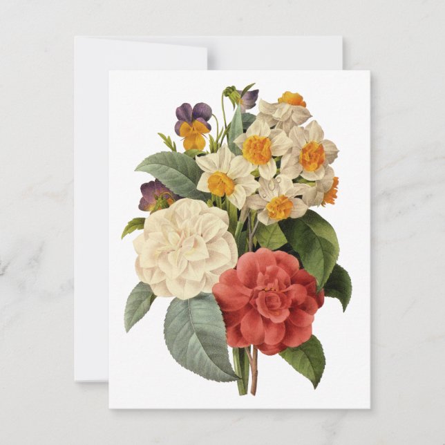 Invitación Flores antiguas de Pierre Redoute, Save the Date (Anverso)