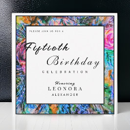 Invitación Flores artísticas acuarelas CUALQUIER fiesta de cu