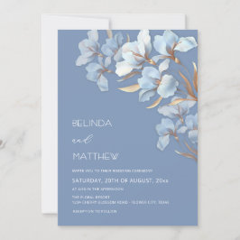 Invitación Flores Artísticas Blue Gold