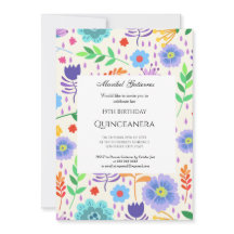 Flores azul rosadas de Quinceañera