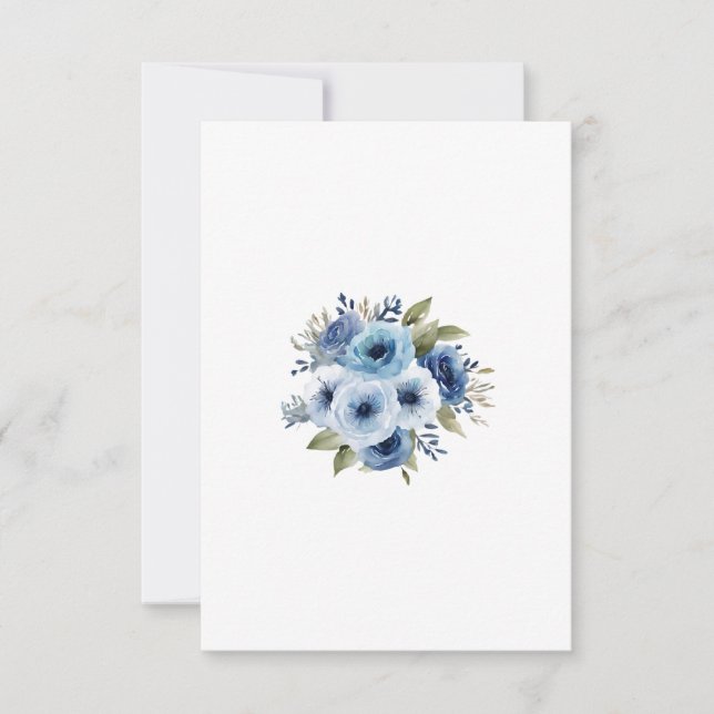Invitación Flores azules (Anverso)