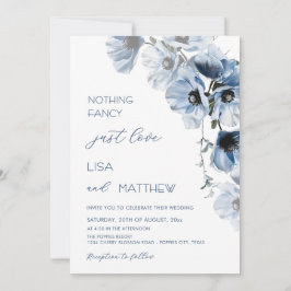 Invitación Flores Azules Blancas