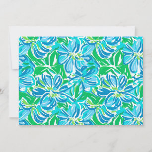 Invitación Flores Azules Elegantes