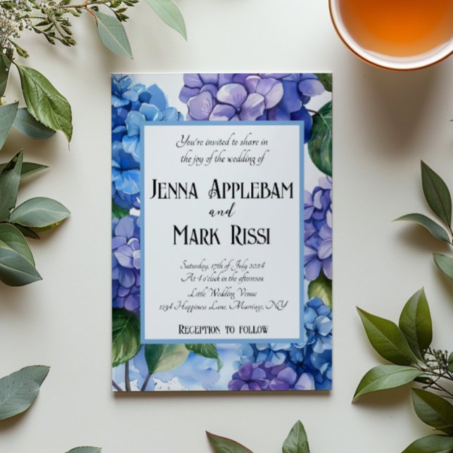 Invitación Flores Azules Florales Boda (Subido por el creador)