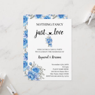 Invitación Flores azules Nada Alegre Solo Amo El Elopement