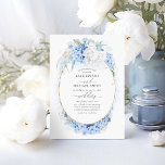 Invitación Flores azules y blancas turbias matrimonio elegant<br><div class="desc">Flores azules y blancas polvorientas invitaciones a la boda</div>