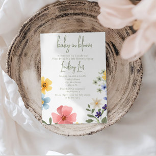 Invitación Flores Baby in Bloom para Baby Shower