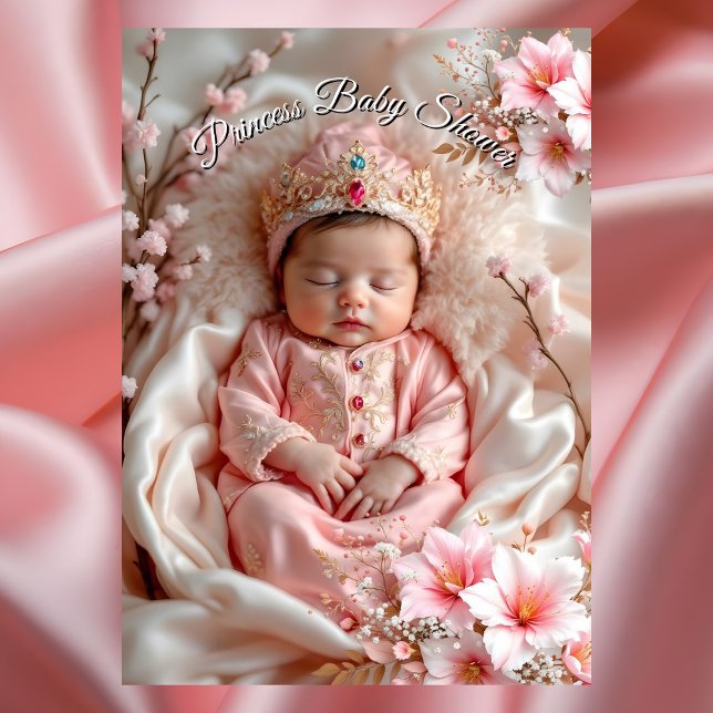 Invitación Flores Baby Shower de Chica rosado Princesa (Subido por el creador)
