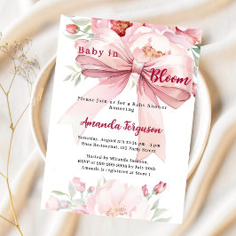 Invitación Flores bebé en flor chica de arco rosa Baby Shower