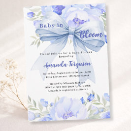 Invitación Flores bebé en flor niño arco azul Baby Shower