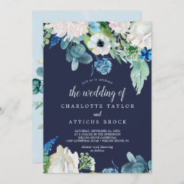 Invitación Flores blancas clásicas | Naval El Boda de