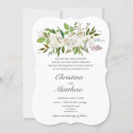 Invitación Flores blancas de jardín antiguo Elegante boda