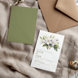 Invitación Flores blancas de manzana boda de ilustracion