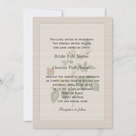Invitación Flores blancas de rosa vintage boda cristiana