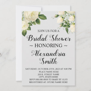 Invitación Flores Blancas Desayuno Nupcial