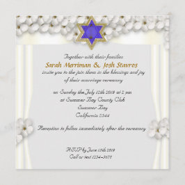Invitación Flores blancas dosel boda judío
