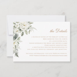 Invitación Flores blancas elegantes detalles de Boda verde sa