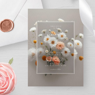 Invitación Flores blancas elegantes   Marco 3D   Boda único