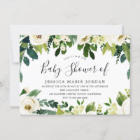 Flores blancas elegantes y bellas Baby Shower