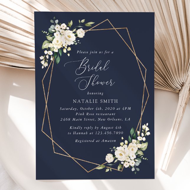 Invitación Flores blancas, flores de crema, boho, ducha de no (Subido por el creador)
