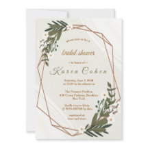 Flores blancas geométricas Verdor Ducha Bridal