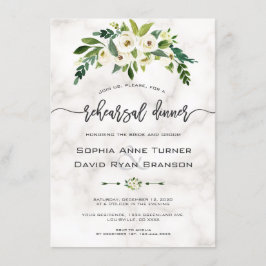 Invitación Flores blancas Mármol para escritura a mano Ensayo