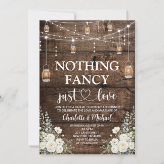 Invitación Flores Blancas Nada Lujoso Solo Amor Nupcial