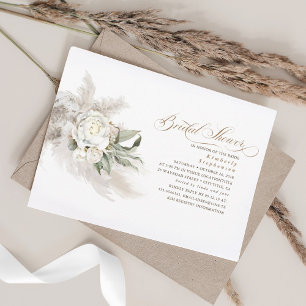 Invitación Flores blancas Pampas Vegetación de hierba Ducha d