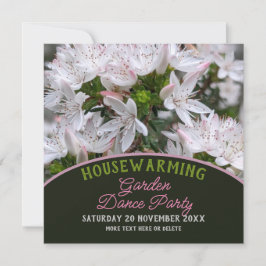 Invitación Flores blancas rosadas Guay Fiesta Jardín de calen