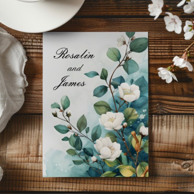 Invitación Flores blancas y Boda de vegetación (Subido por el creador)