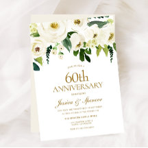 Flores blancas y crema 60 aniversario de bodas