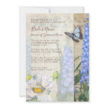 Flores Blue Butterfly Botanical Bridal Shower