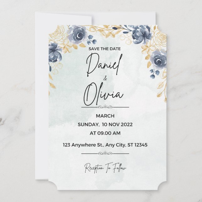 INVITACIÓN FLORES BODAS INVETACIONES (Anverso)