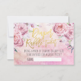 Invitación Flores bohemias de boletos de Baby Shower Diaper R