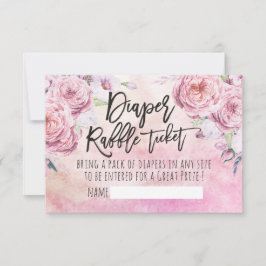 Invitación Flores bohemias de boletos de Baby Shower Diaper R