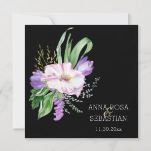 Invitación *~*Flores Boho AR15 QR Boda RSVP