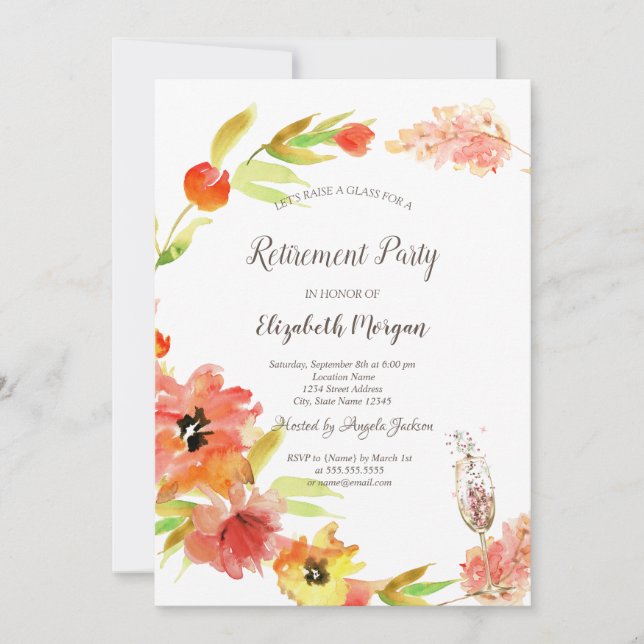 Invitación Flores Boho de Primavera en Copa de Vidrio para Ju (Anverso)
