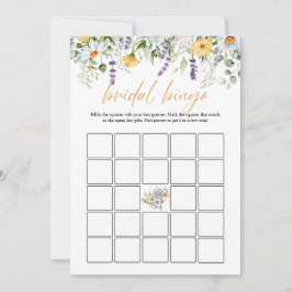 Invitación Flores Boho Dragonfly Bridal Shower Bingo DIGITAL