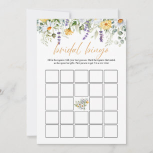 Invitación Flores Boho Dragonfly Bridal Shower Bingo DIGITAL