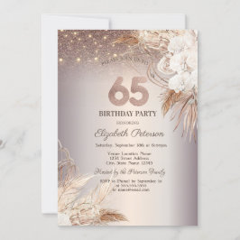 Invitación Flores Boho, Luces de Cadenas Brillantes Cumpleaño