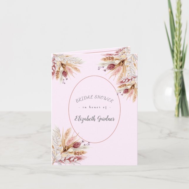 Invitación Flores BoHo para Despedida de Soltera (Anverso)