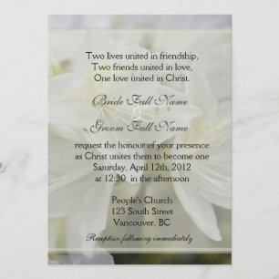Invitación Flores bonitas de azalea blanca boda cristiana