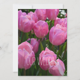 Invitación Flores bonitas de tulipán rosa de primavera boda c