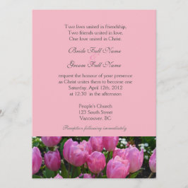 Invitación Flores bonitas de tulipán rosa de primavera boda c