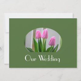 Invitación Flores bonitas de tulipán rosa de primavera boda c
