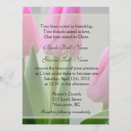 Invitación Flores bonitas de tulipán rosa de primavera boda c