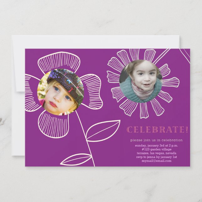 Invitación flores botánicas (Anverso)