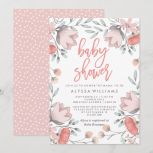 Invitación Flores botánicas Baby Shower de Boho