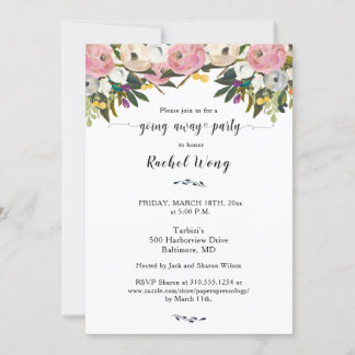 Invitación Flores brillantes Boho se desvía foto Fiesta