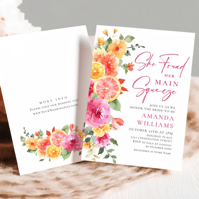 Invitación Flores Brillantes Festivas Florales Citrus Bridal  (Subido por el creador)